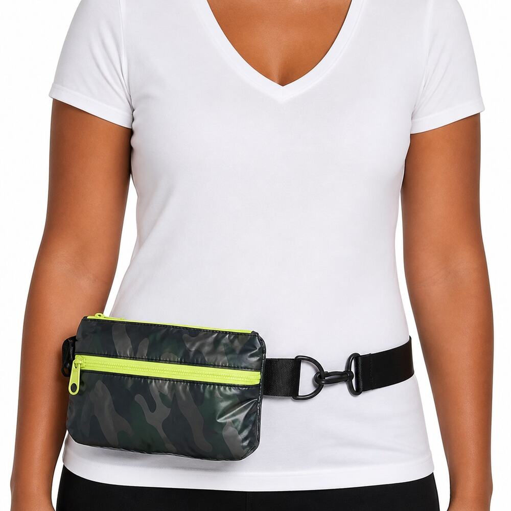 DSG Women’s Camo Waist Pack Neon Zip Belt Bag Crossbody Fanny Pack NWOT